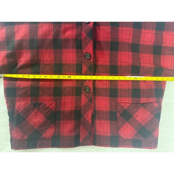 Coldwater Creek Womens Red & Black Preppy Plaid Button-Up Jacket With Pockets XL - Picture 9 of 9